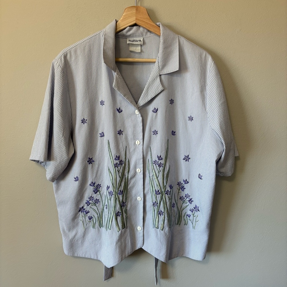 Vintage Bonworth Floral Embroidery Blouse L